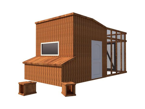 thumbnail interactive-video image 1 of 2-in-1 Chicken Coop Plans With Kennel – Design #50410LM, DIY Hen House & Dog Run 1 of 3