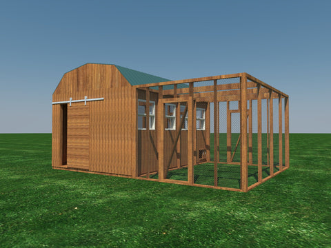 Chicken Coop Plans Pdf - DIY Poultry Hen House With Run