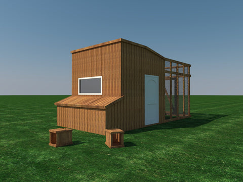 Chicken Coop DIY Plans Poultry Hen Houses With Run Kennel 8'x10' Build Your Own