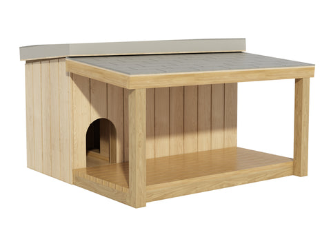 Dog House with Covered Porch DIY Plans Pet Puppy Outdoor Shelter Kennel Medium Doghouse