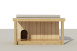Dog House DIY Plans Large Outdoor Wooden Dog Kennel Shelter With Covered Porch