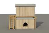 Free Dog House Plans DIY Medium Size Wooden Two Story Pet Kennel Home Shelter Outdoor