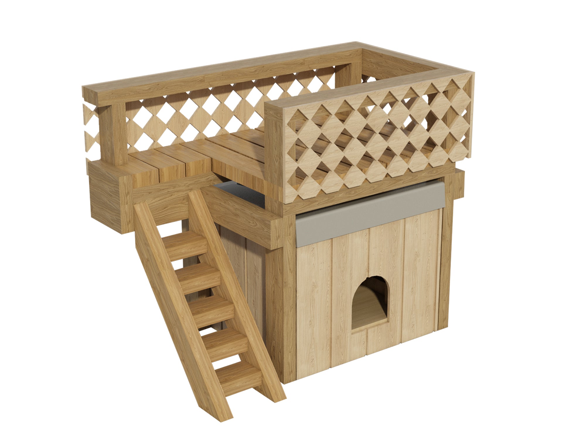Dog house with stairs plans cheap
