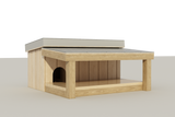 Dog House with Covered Porch DIY Plans Pet Puppy Outdoor Shelter Kennel Medium Doghouse