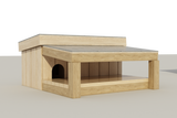 Dog House With Covered Porch DIY Plans Pet Puppy Outdoor Shelter Kennel Small