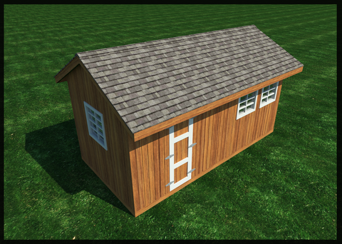 10x20 Shed Plans Pdf -  DIY Project - Gable Roof Design Backyard Utility House 10' x 20'