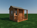 Kid DIY Outdoor Playhouse Plans - Backyard Storage Shed Micro Cottage Small Guest House