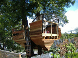 Kids Wooden Tree House DIY Plans - Ship Themed Kids Play Fort Playhouse Playground