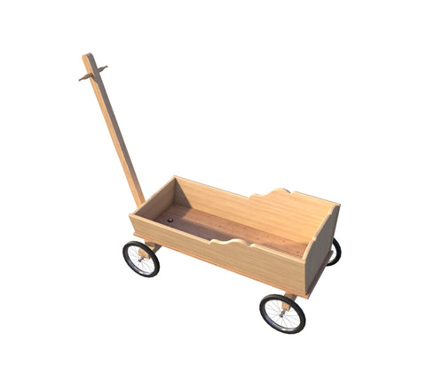 Make a Wooden Wagon DIY Plans - Long Reach Handle Toddler Ride Toy Push Cart Outdoor