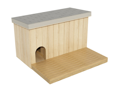 Large Outdoor Insulated Dog House Plans - Wooden Doghouse Pet Shelter Kennel With Patio