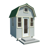 Micro Tiny House with a Loft in the Gambrel Roof - Tiny Homes DIY Plans