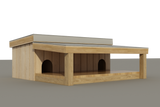 Multi Dog House With Covered Porch - DIY Dog House Plans - Pet Puppy Shelter Kennel Medium
