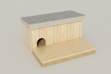 Outdoor Dog House With Patio DIY Plans - Doghouse Pet Puppy Shelter Medium Size