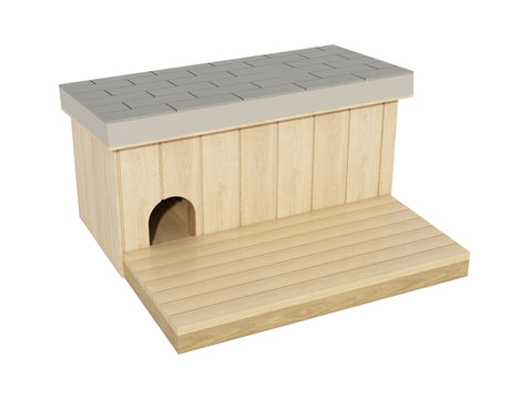 Outdoor Dog House With Patio DIY Plans - Doghouse Pet Puppy Shelter Medium Size
