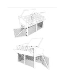 Portable Chicken Coop Plans with Kennel Run - DIY Hen House Farm - Build Your Own
