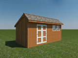 10x20 Shed Plans - DIY Saltbox Roof Storage Shed Backyard Garden Barn Building