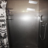 Stainless Steel Stand Up Shower Stall Free DIY Plans - Square Rain Showerhead Build Your Own.